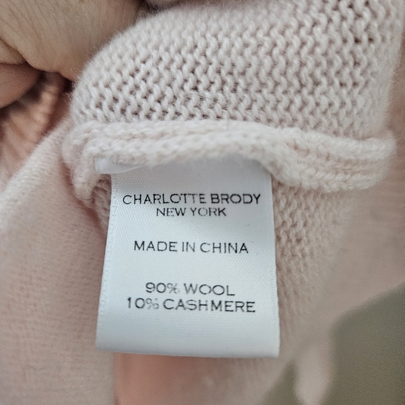 Charlotte Brody Cashmere Blend Cardigan Sweater Grampa Style Blush Pink XS - Picture 5 of 5